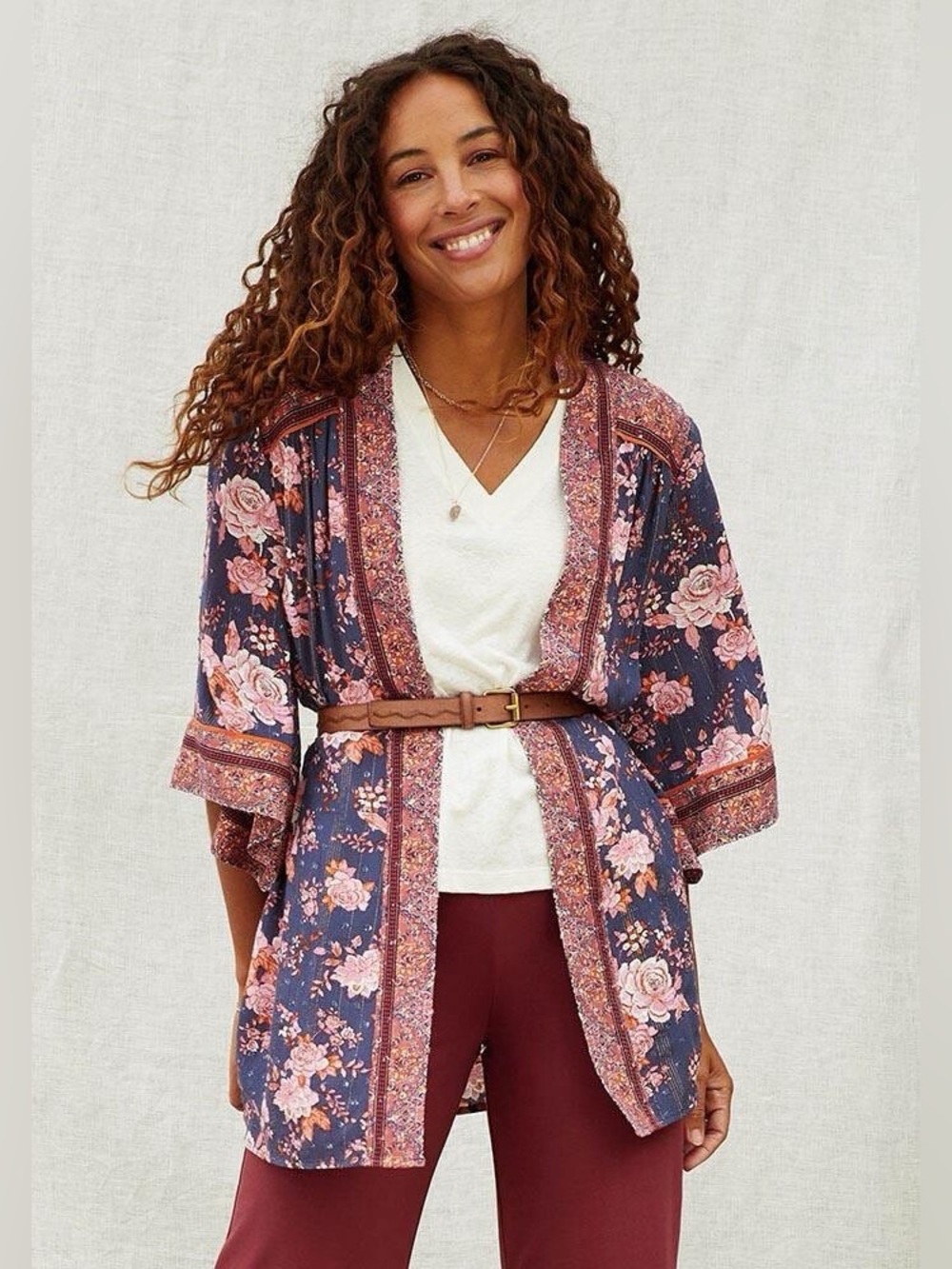 Matilda Jane Navy Floral Print with Pink and Orange Accents